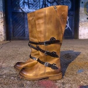 VINTAGE FOUNDRY JENNY TALL BOOT almond / chocolate brown size 7.5